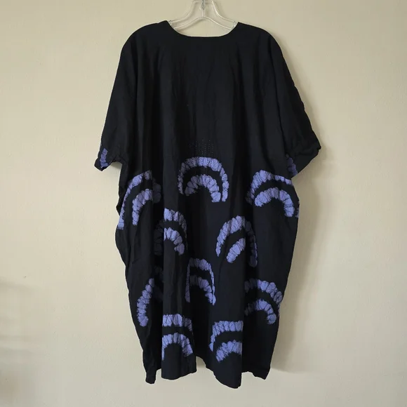 MARKET PLACE Hand Work Of India  Black and Purple Women's Tunnic One Size Cotton - Picture 8 of 9